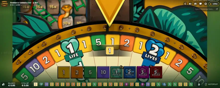 Lyckohjul Snakes and Ladders live