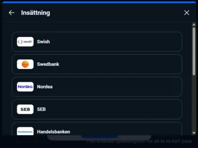 Svajpa casino insattning