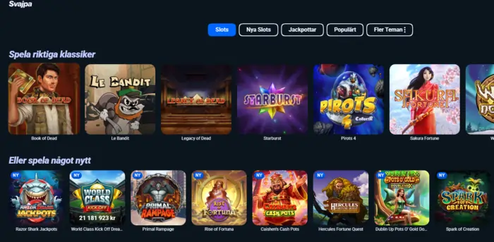 Svajpa casino slots