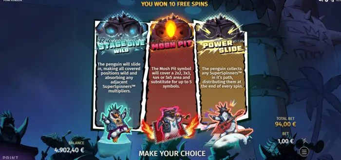 Punk Penguin free spins