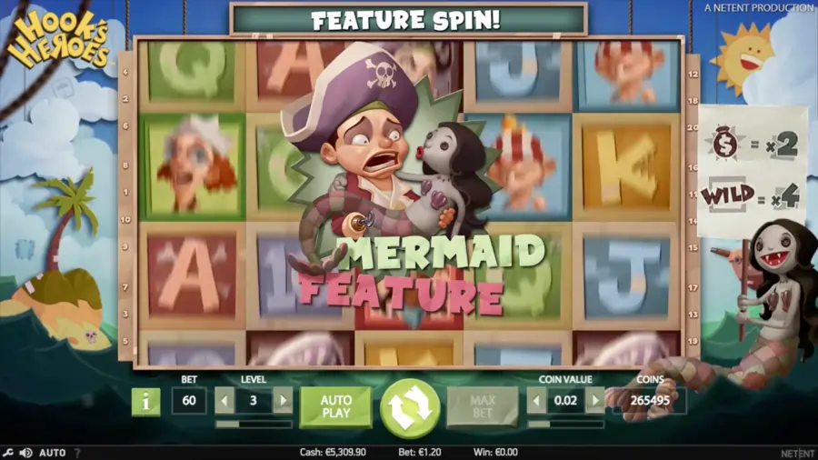 Mermaid spins hooks heroes