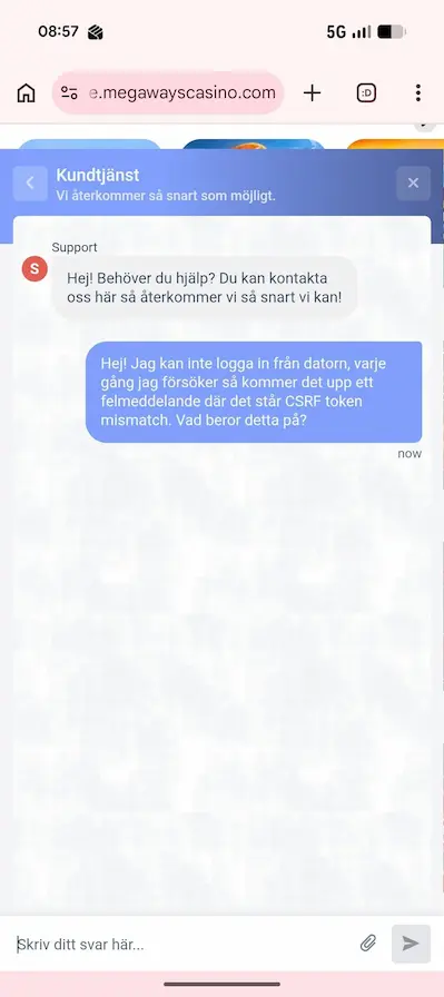 test livechatt Megaways casino