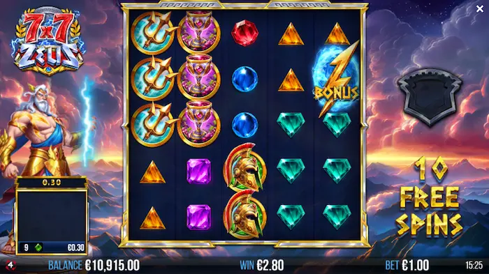 7x7 Zeus free spins