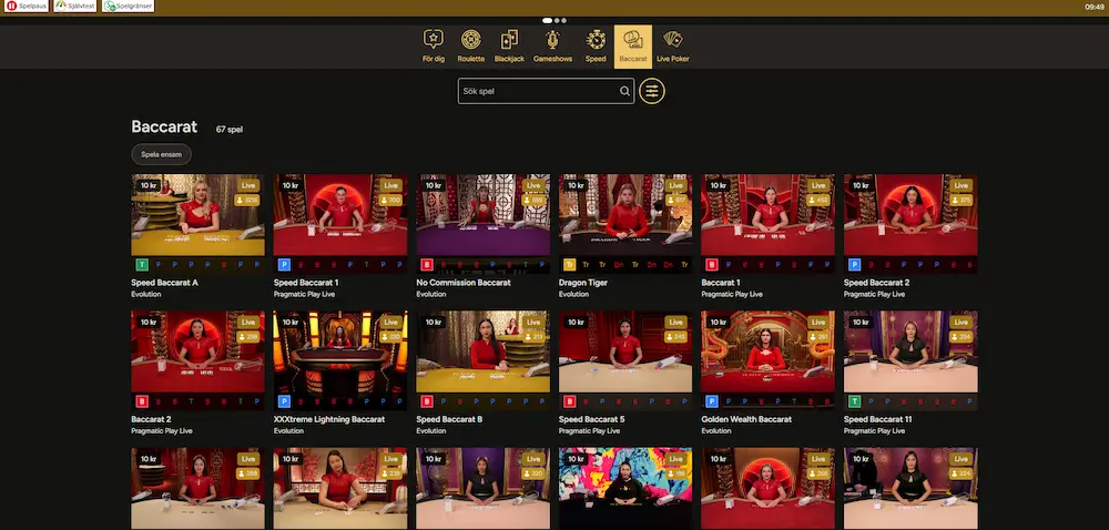 Baccarat Storspelare
