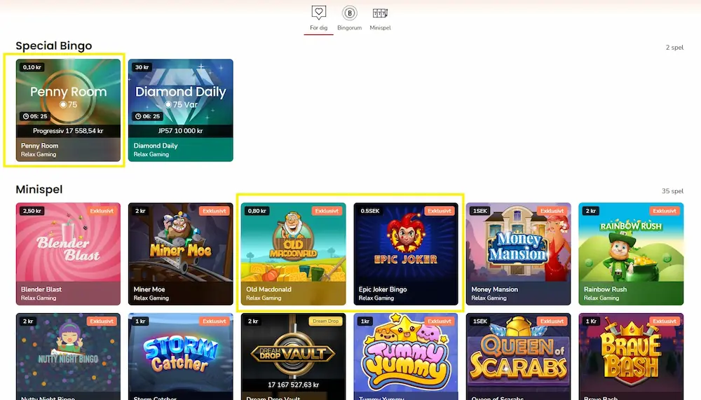 Maria casino bingo lag insats
