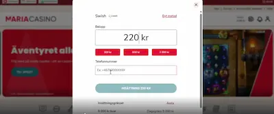 Maria casino test insattning