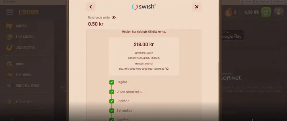 Swish uttag lodur utfort