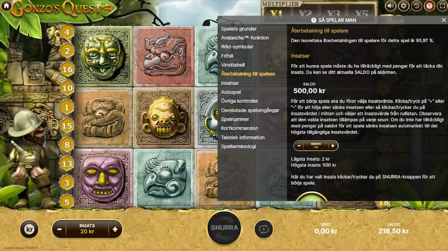 Gonzos quest RTP Lodur