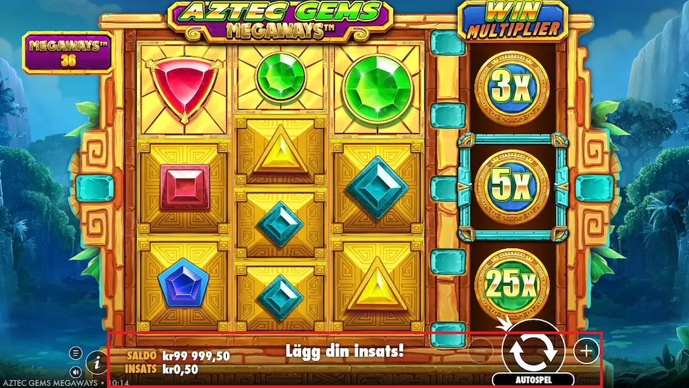 Aztec Gems test lag insats