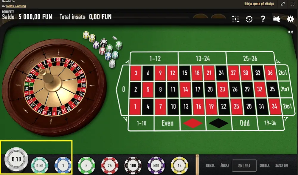 Lag insattning - roulette relax