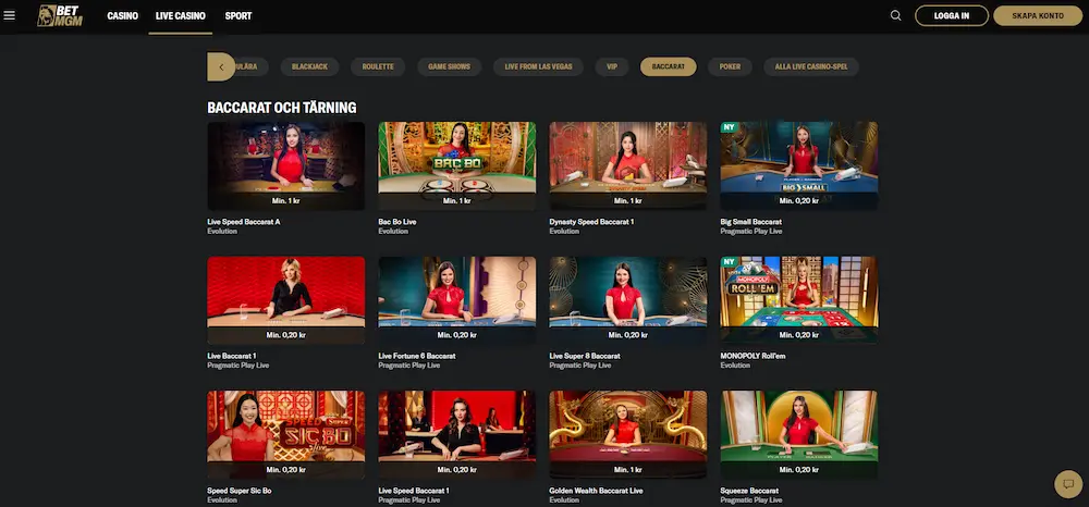 BetMGM Baccarat