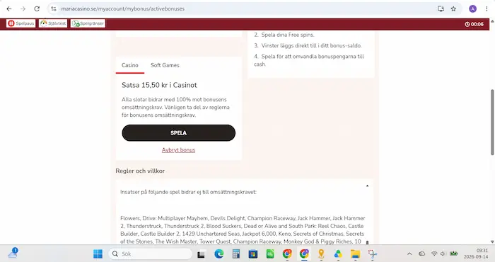 Maria casino villkor tvetydiga test