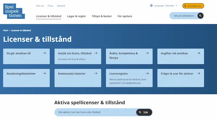 sok licens spelinspektionen bingo