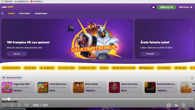 Jalla Casino registrering
