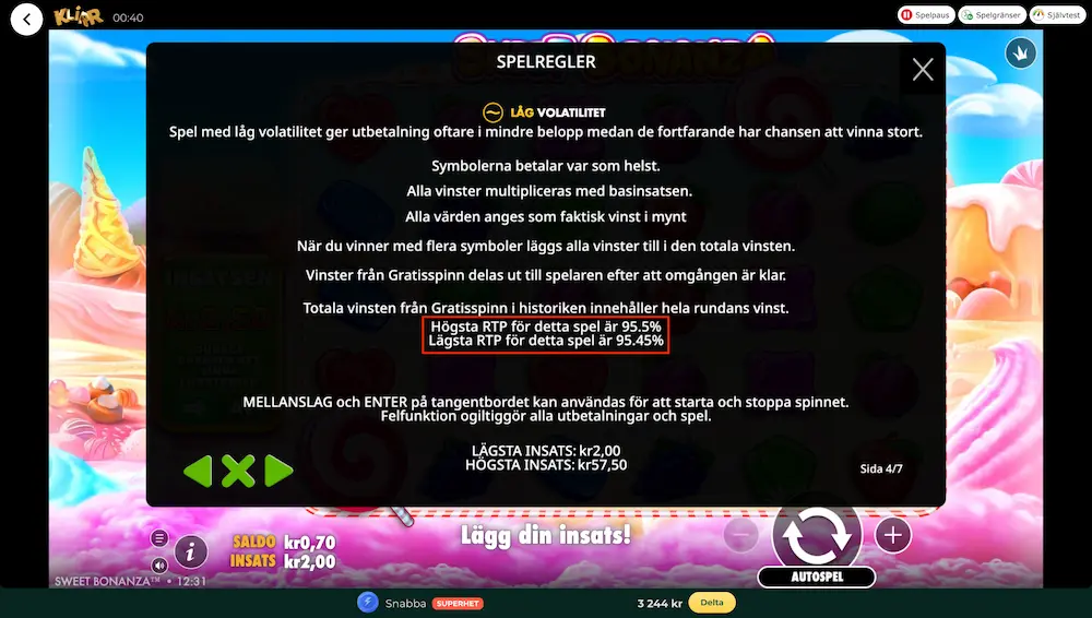 RTP Sweet Bonanza RTP