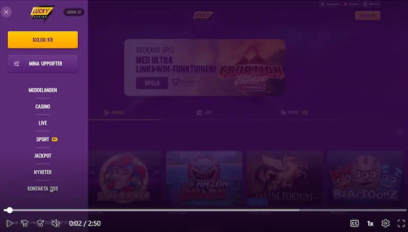 Test kontakta kundtjanst Lucky casino