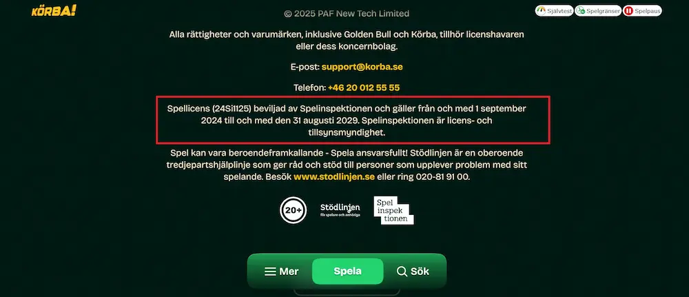 Körba casino svensk spellicens