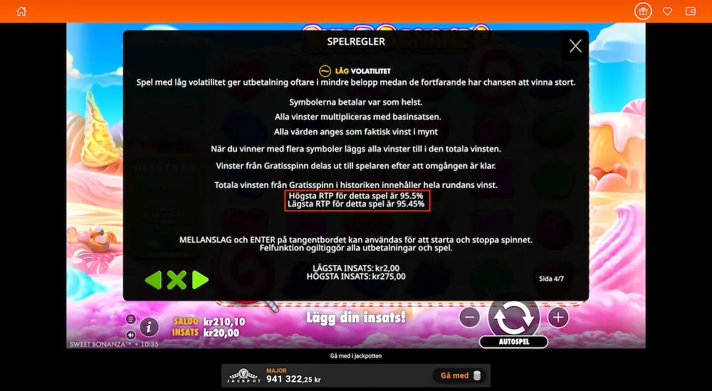 LeoVegas - Sweet Bonanza RTP