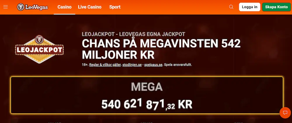 Leovegas Leojackpot