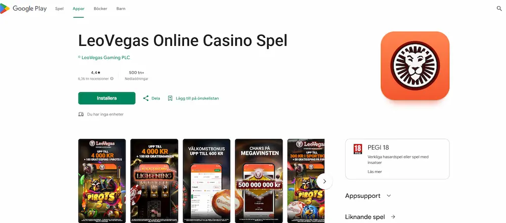 Leovegas Google Play app android