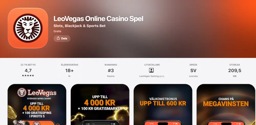 Apple - app ipad Leovegas