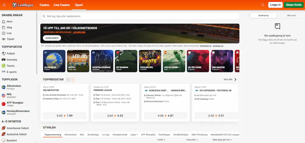 Leovegas betting