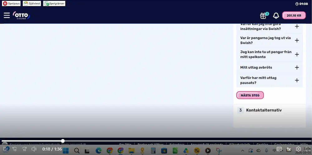 Live chatt test Otto Casino
