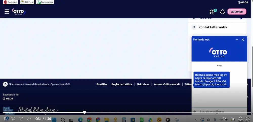 Live Chatt test Otto Casino