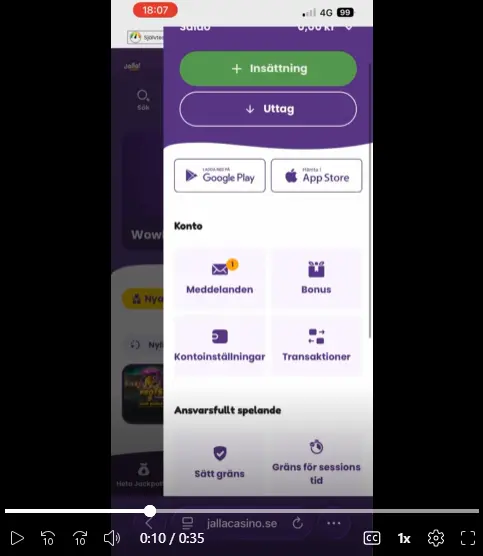 Test mobilen insättning uttag Jalla