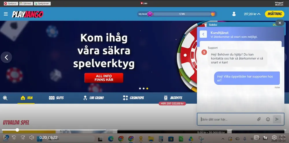 PlayJango support-test live chatt