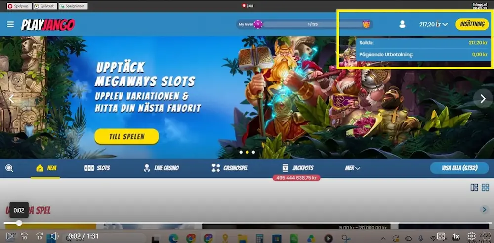 PlayJango uttag saldo