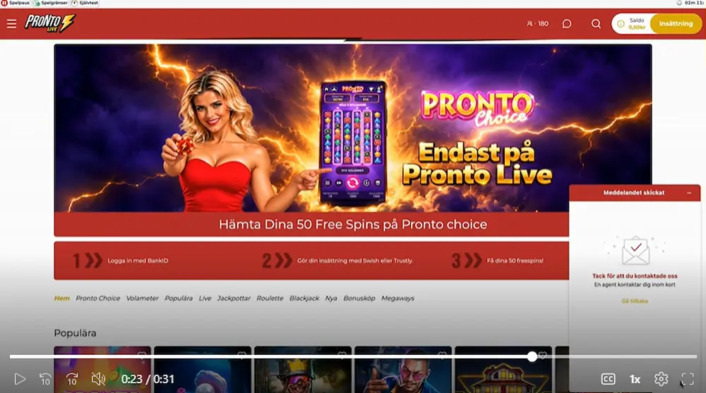 Live chatt test - ProntoLive