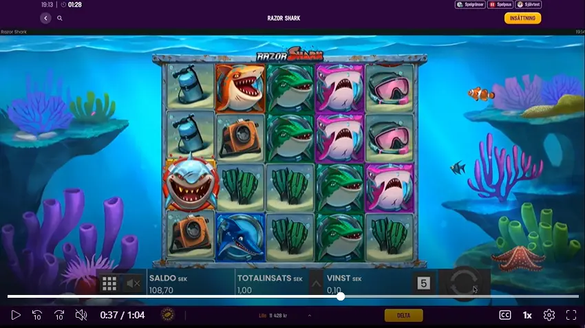 Razor Shark spel test Lucky Casino