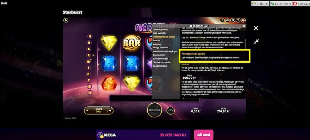 Starburst RTP Epic Casino