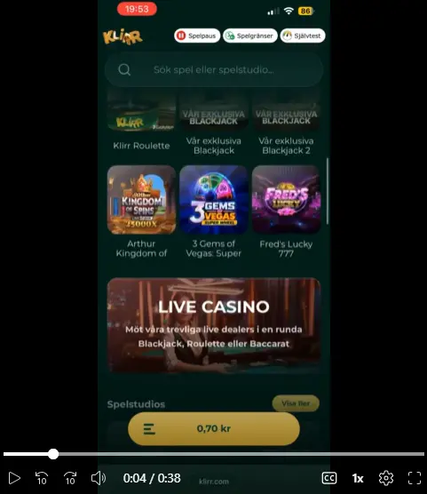 Klirr Mobilcasino