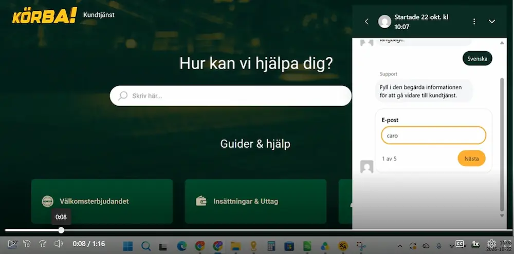 Live Chatt Korba - uppgifter