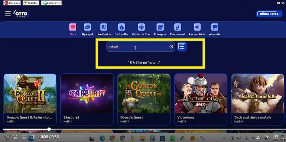 Otto Casino sök speltillverkare
