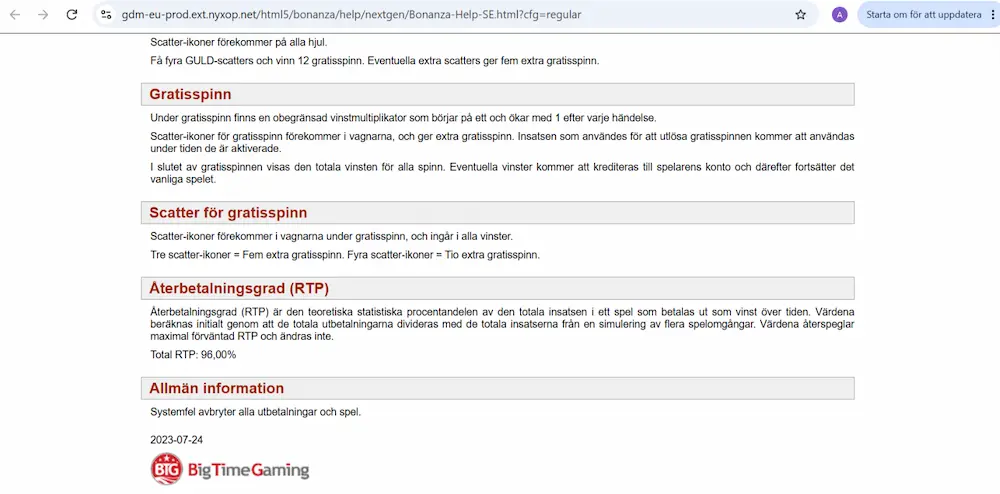 Test RTP Bonanza Geckoplay