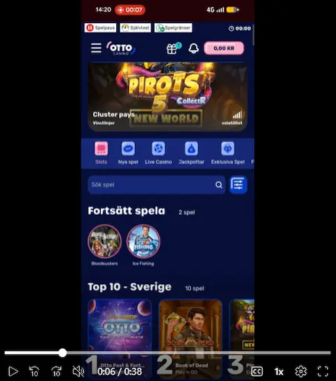 Otto casino på mobilen