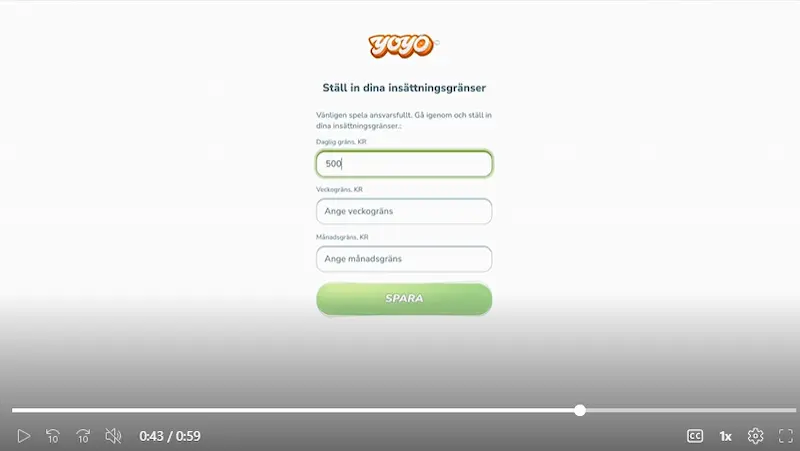Yoyocasino registrering konto