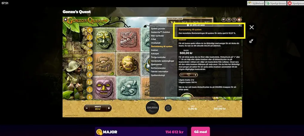 gonzos quest rtp casino epic