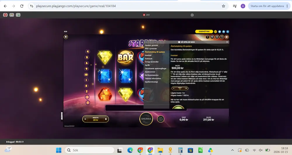 Starburst RTP - PlayJango