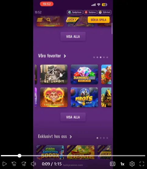 Lucky casino mobilen