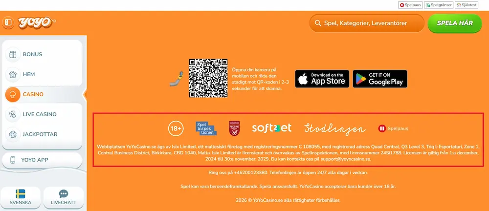 yoyocasino - info licens och ägare