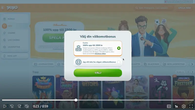 Yoyo casino registrering test